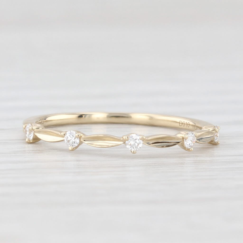 Light Gray New 0.10ctw Diamond Stackable Ring 14k Yellow Gold Size 6.5 Wedding Band