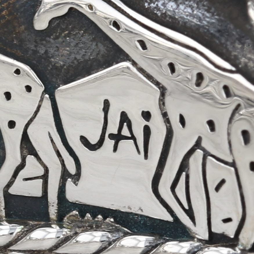 John Hardy Jai Safari Scene Cuff Bracelet Sterling Silver Hinged 7" Statement