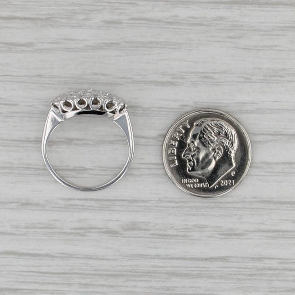Vintage 0.23ctw Diamond Princess Ring 14k White Gold Size 4.25