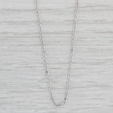 Light Gray Adjustable Cable Chain Necklace 14k White Gold 16"-18" Lobster Clasp