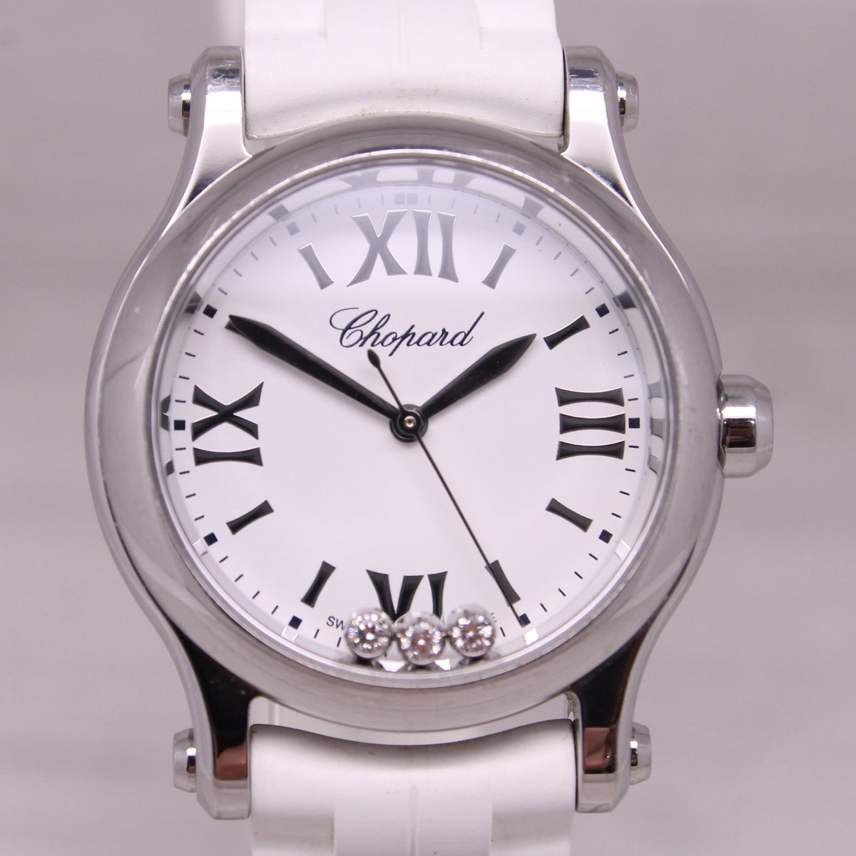 Chopard Happy Sport Floating Diamonds 30mm Steel Quartz Watch ref. 8590 Swiss