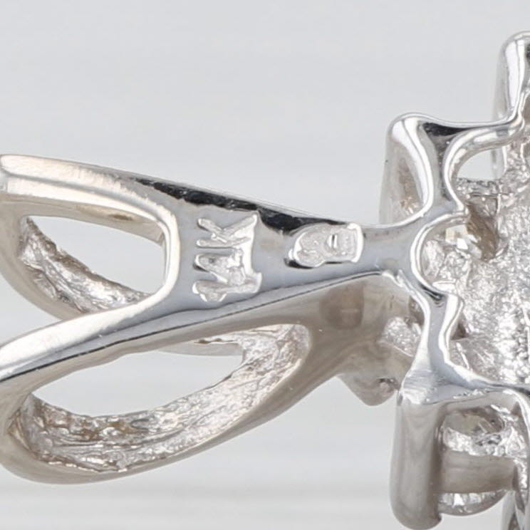 Oval Opal Cabochon Diamond Halo Pendant 14k White Gold Small Drop