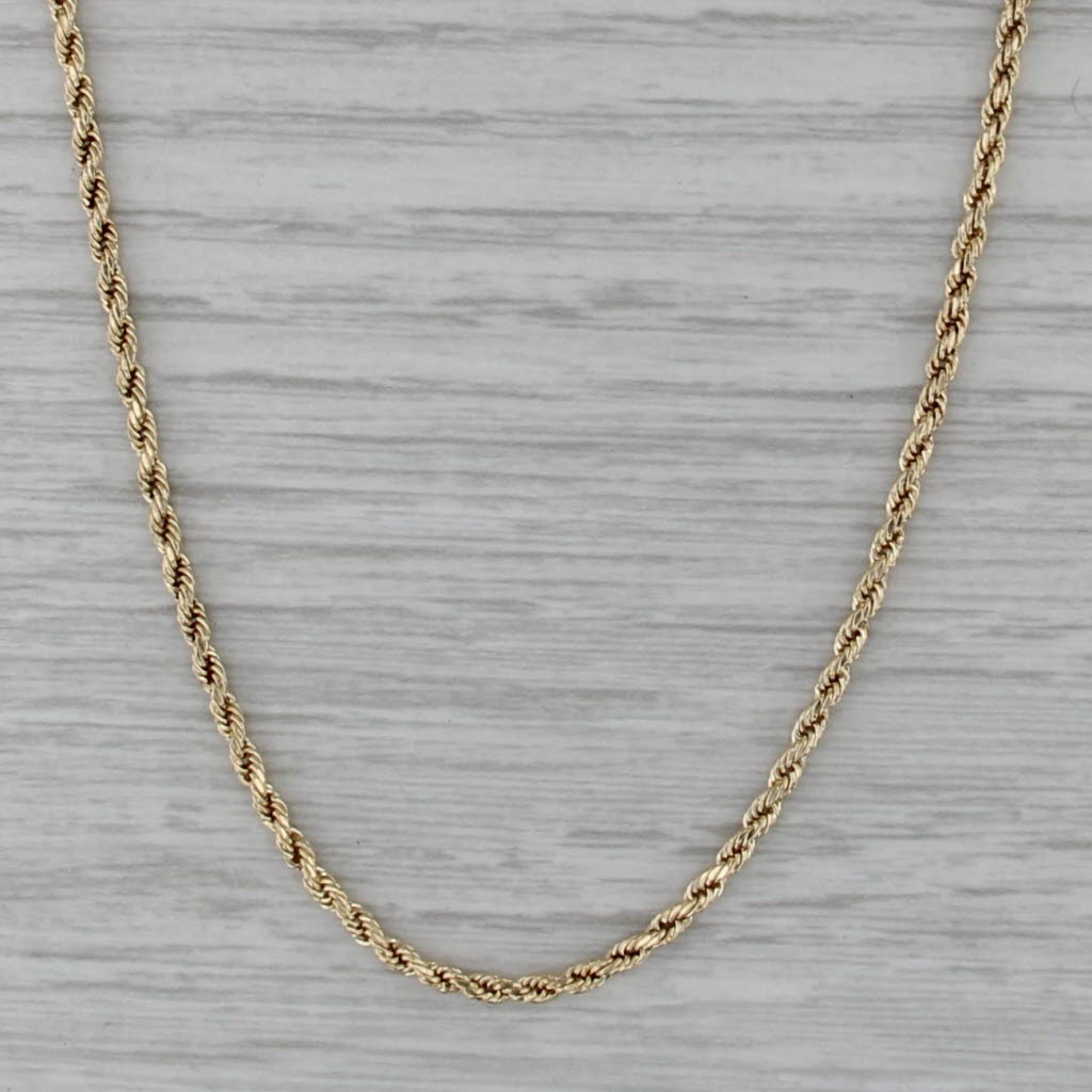 21" 1.8mm Rope Chain Necklace 10k Yellow Gold