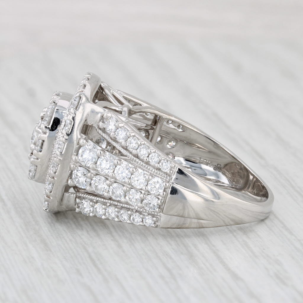 Light Gray 3.75ctw Lab Created Diamond Cluster Ring 10k Gold Bridal Engagement Cocktail