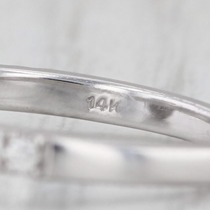 0.84ctw Yellow White Diamond Halo Engagement Ring 14k White Gold Size 5.75 Atara