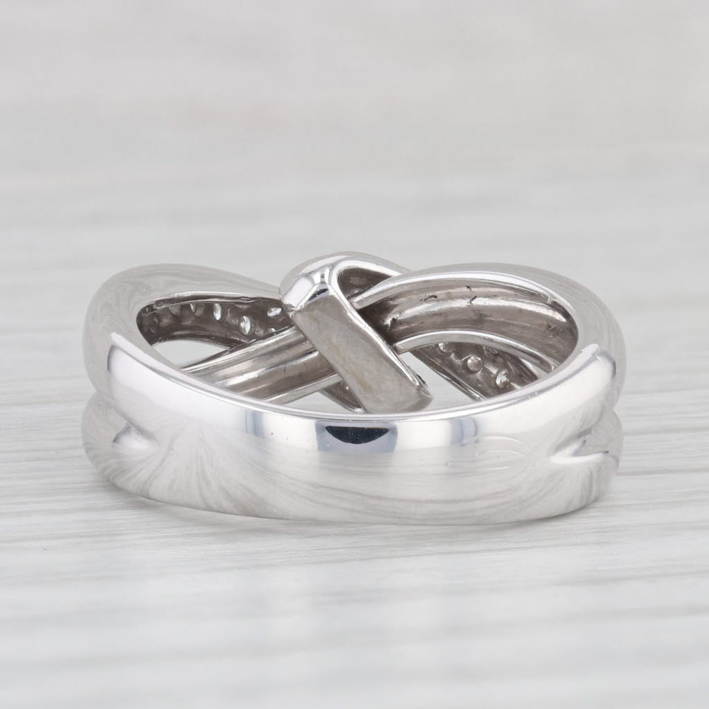 Light Gray 0.50ctw Diamond Overlay Ring 18k White Gold Size 7.25