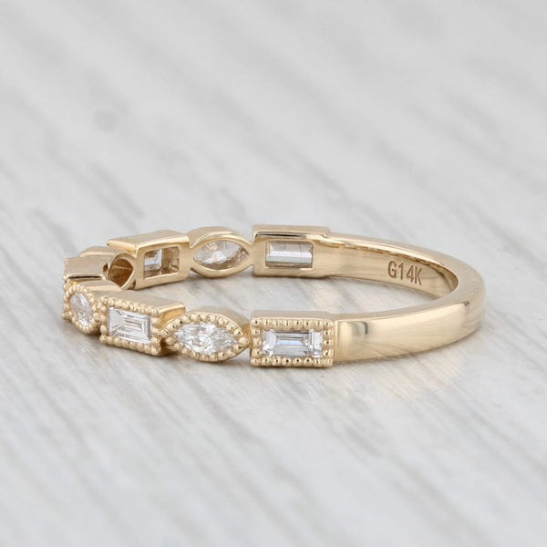 New 0.35ctw Stackable Diamond Ring 14k Yellow Gold Size 6.5 Wedding Band