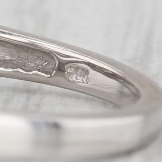 0.28ctw Scalloped Black White Diamond Ring 10k White Gold Size 6.75