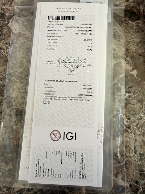 New IGI Lab Grown 2ctw Round Diamond Martini Stud Earrings 14k Gold Studs