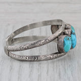 Vintage Native American Turquoise Cuff Bracelet Sterling Silver 6.5"