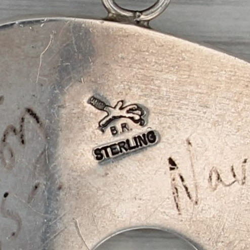 Navajo Turquoise Bear Pendant Sterling Silver Vintage Native American Ration