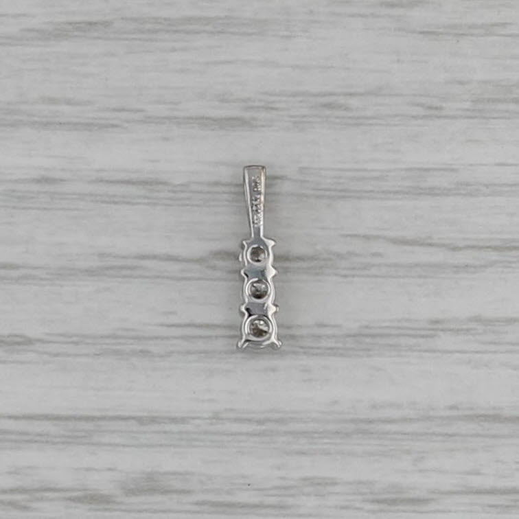 0.26ctw Diamond 3-Stone Journey Pendant 14k White Gold Small Drop