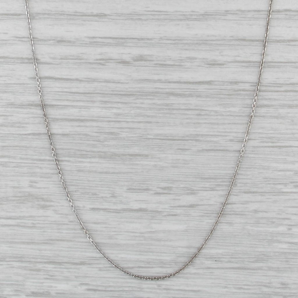 Cable Chain Necklace 14k White Gold 18" 1mm