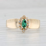 Light Gray 0.25ctw Marquise Emerald Diamond Halo Ring 14k Yellow Gold Size 7.25