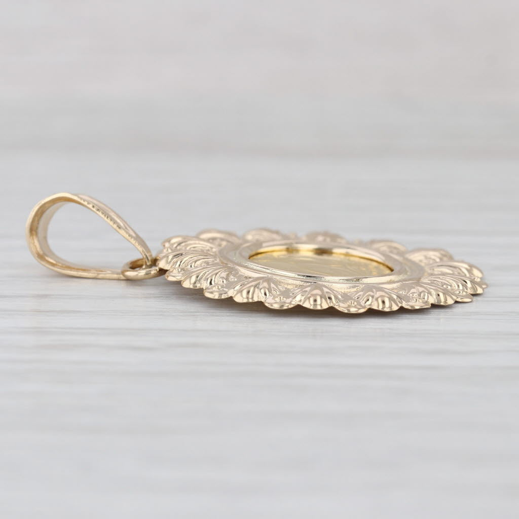 Isle of Man CAT 1/25 ozt Coin Pendant 14k 22k Yellow Gold Crown