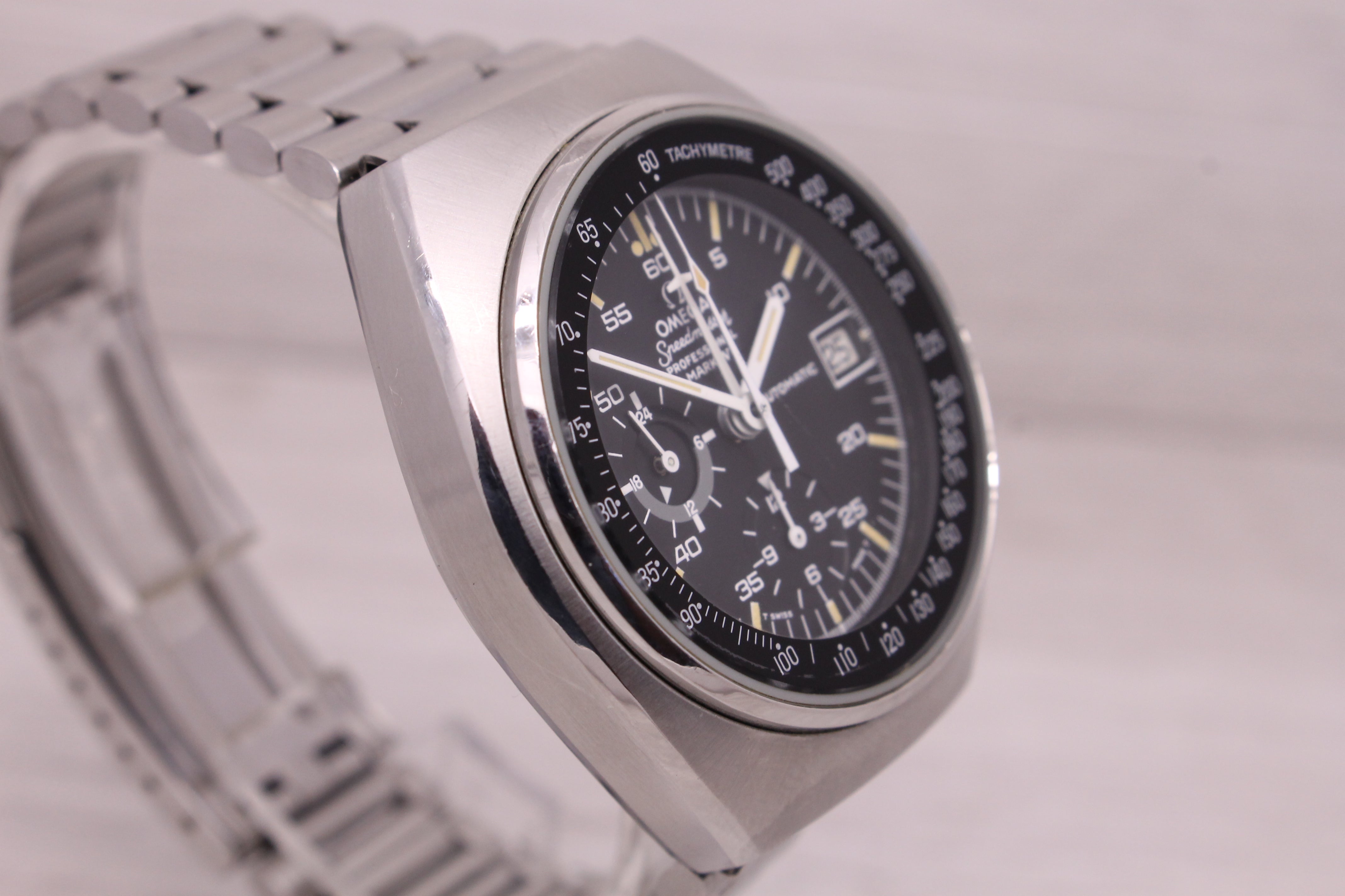 Dark Gray Vintage c.1973 Omega Speedmaster Mark IV Automatic Chronograph Watch ORIGINAL