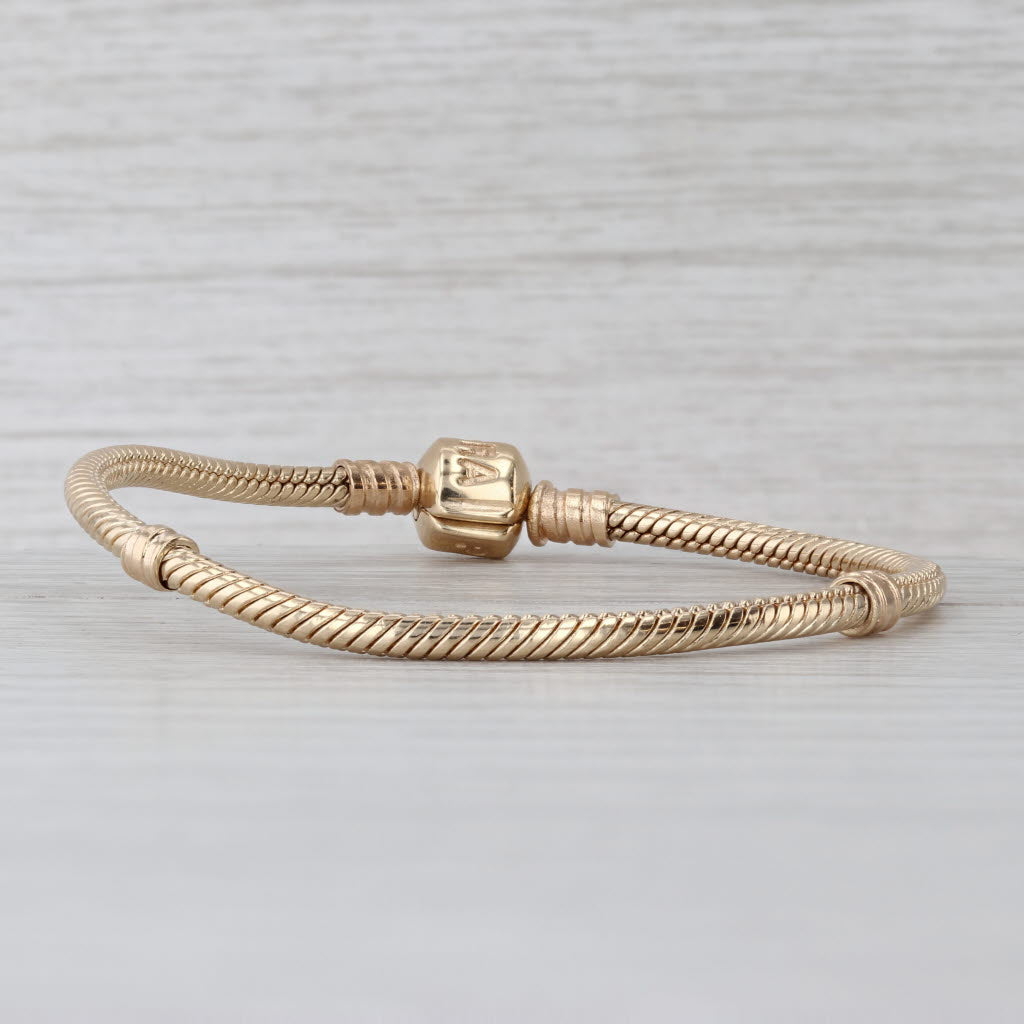Pandora Moments Gold Clasp Charm Bracelet 550702 14k Yellow Gold 6.5" 16.5cm
