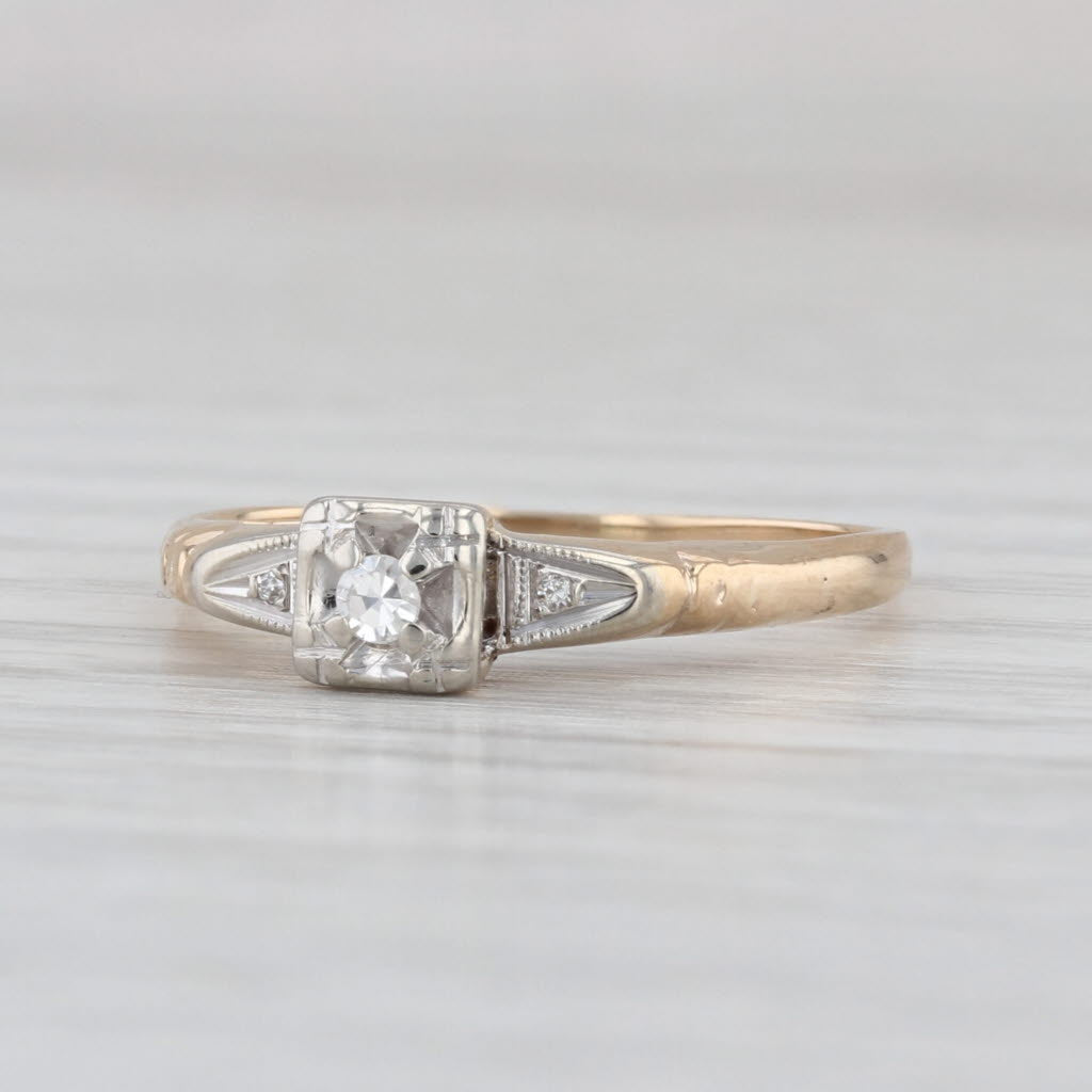 Diamond Solitaire Ring 14k Yellow Gold Size 6.5 Promise Engagement