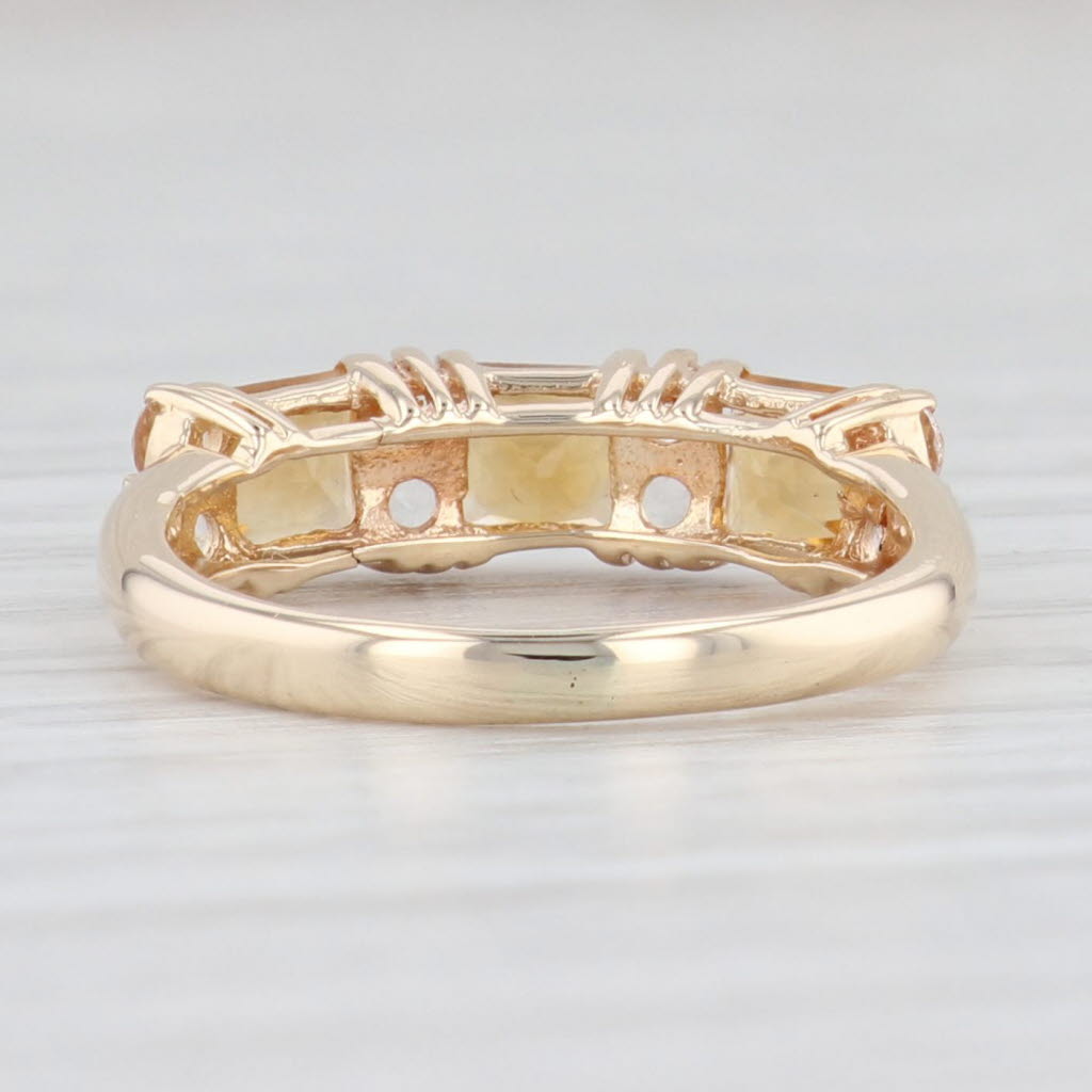 Light Gray 1.36ctw Orange Citrine Topaz Ring 10k Yellow Gold Size 5 Stackable