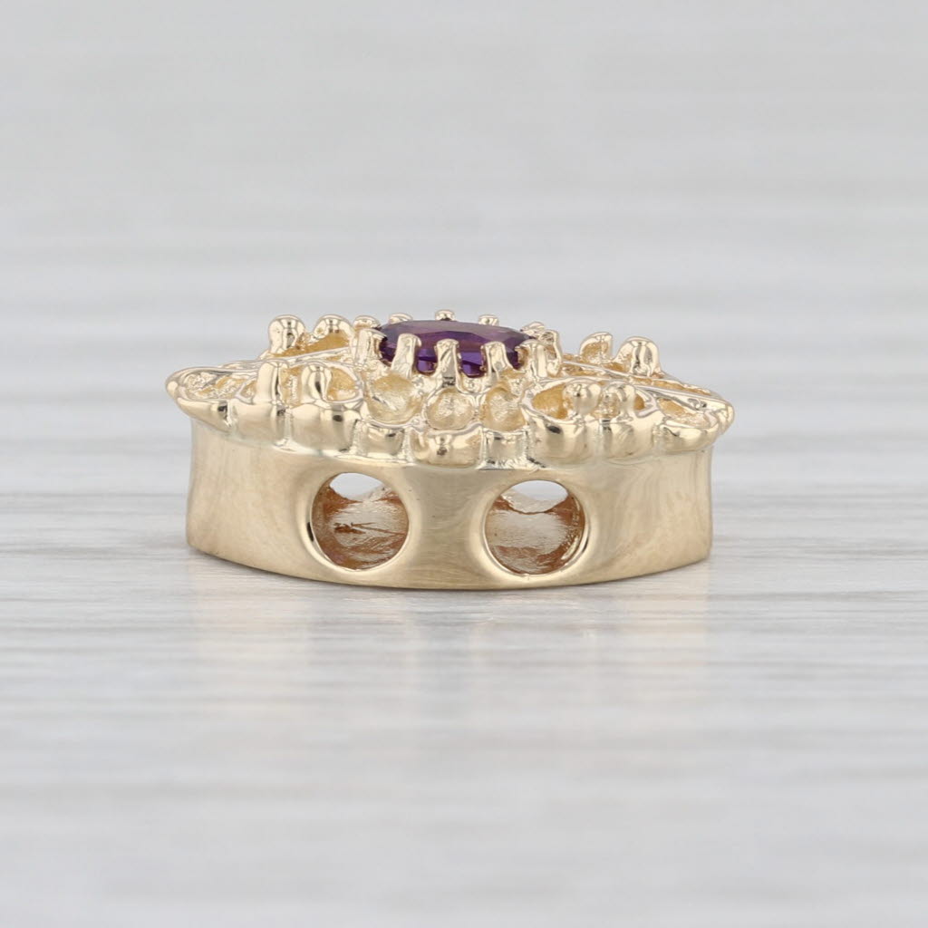 0.20ctw Amethyst Solitaire Slide Bracelet Charm 14k Gold Richard Klein Vintage