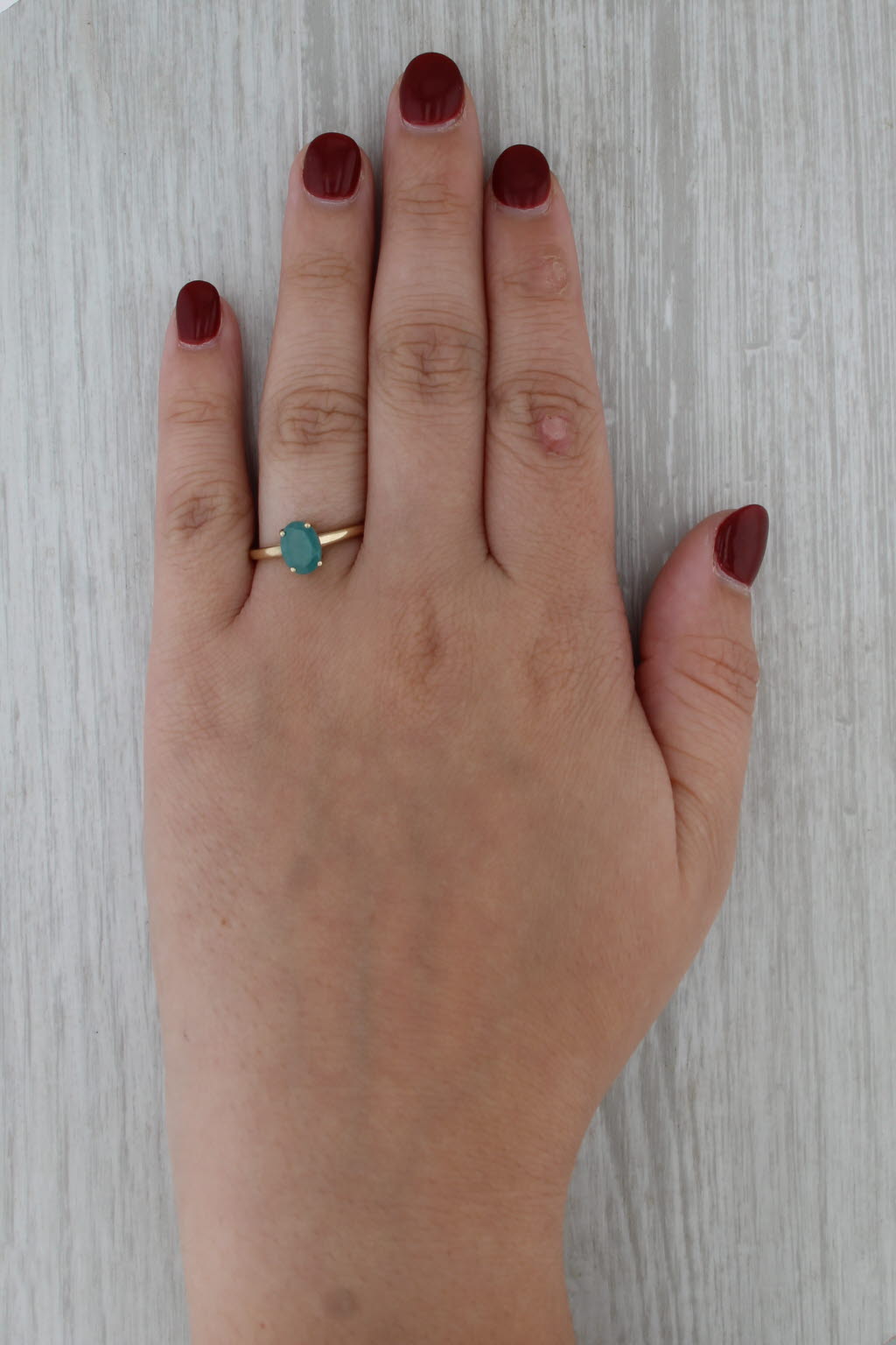 1.20ct Emerald Oval Solitaire Ring 10k Yellow Gold Size 8