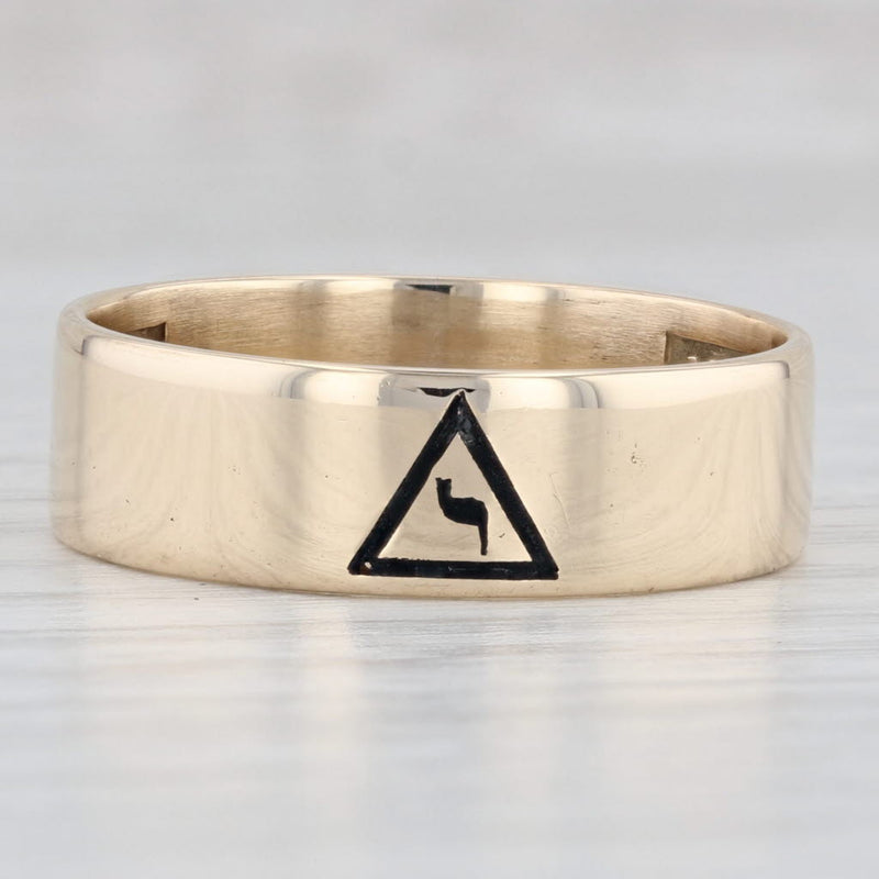 Light Gray Masonic Yod Ring 10k Yellow Gold Size 10.25 Band 14th Degree Scottish Rite