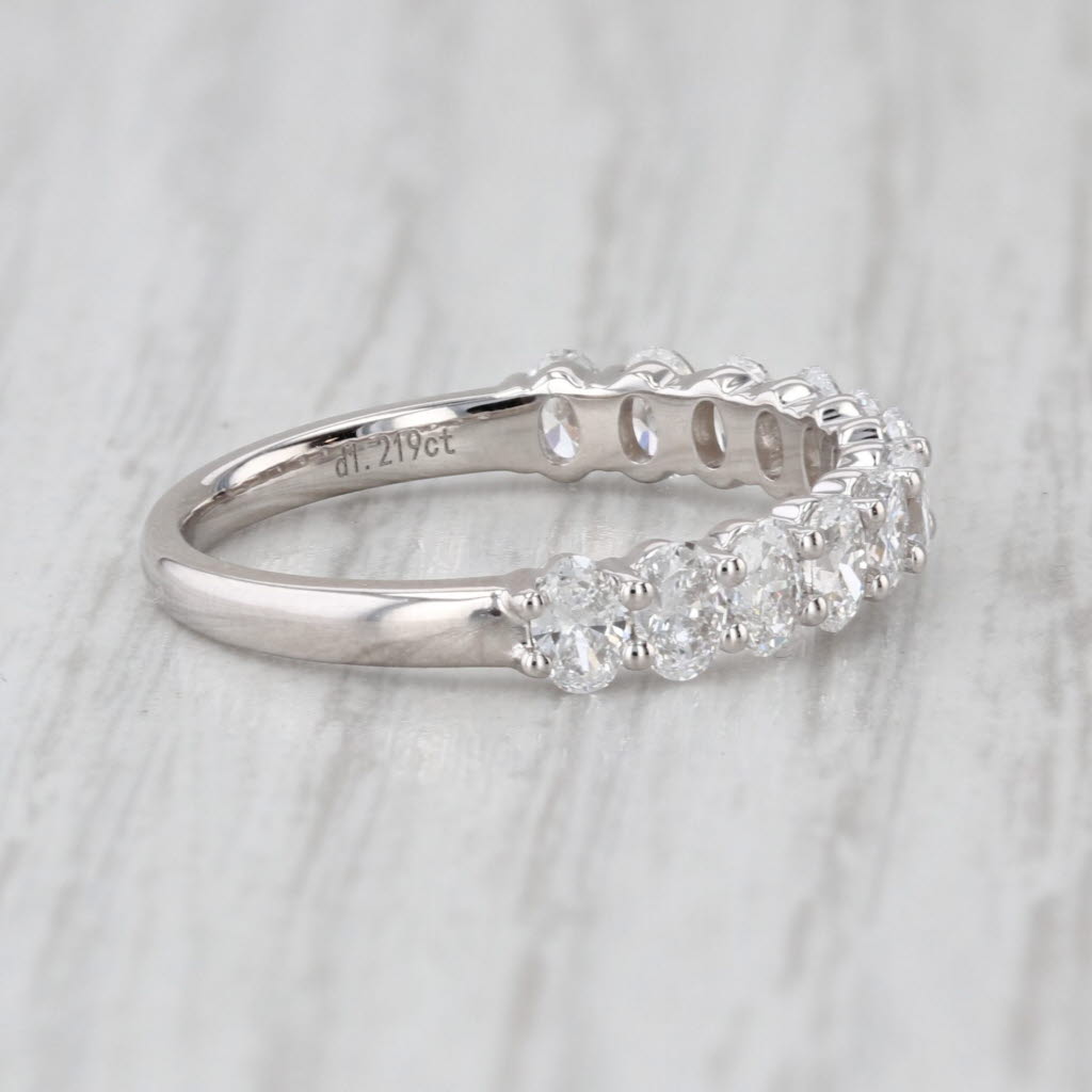 New 1.22ctw Lab Grown Diamond Wedding Band 14k White Gold Stackable Ring Sz 6.25