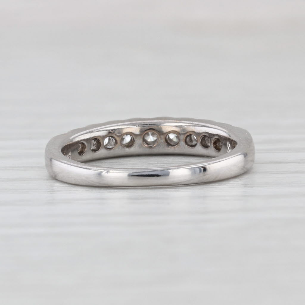 Shane & Co 0.47ctw Diamond Wedding Band 14k White Gold Anniversary Ring Size 6