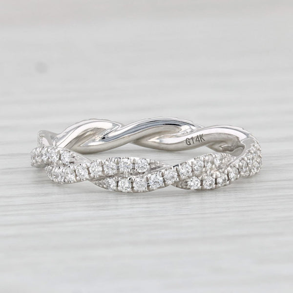New 0.53ctw Diamond Eternity Ring 14k White Gold Wedding Band Stackable Size 6