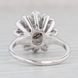 0.39ctw Diamond Cluster Ring 14k White Gold Size 5.5 Engagement