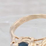 Light Gray 2.21ctw Oval Blue Sapphire Diamond Ring 14k Yellow Gold Size 6 Engagement