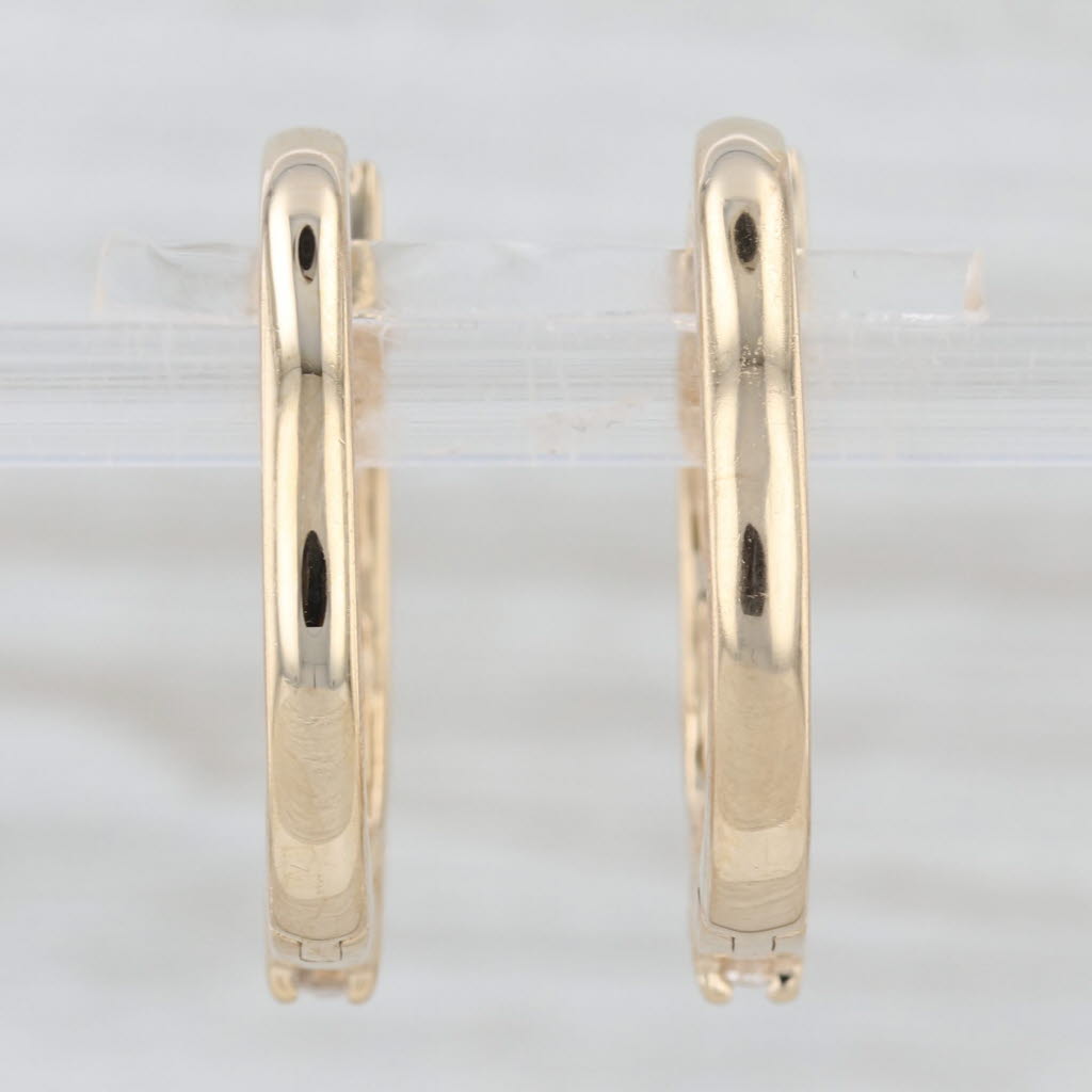 1.78ctw Diamond Hoop Earrings 14k Yellow Gold Snap Top Round Hoops