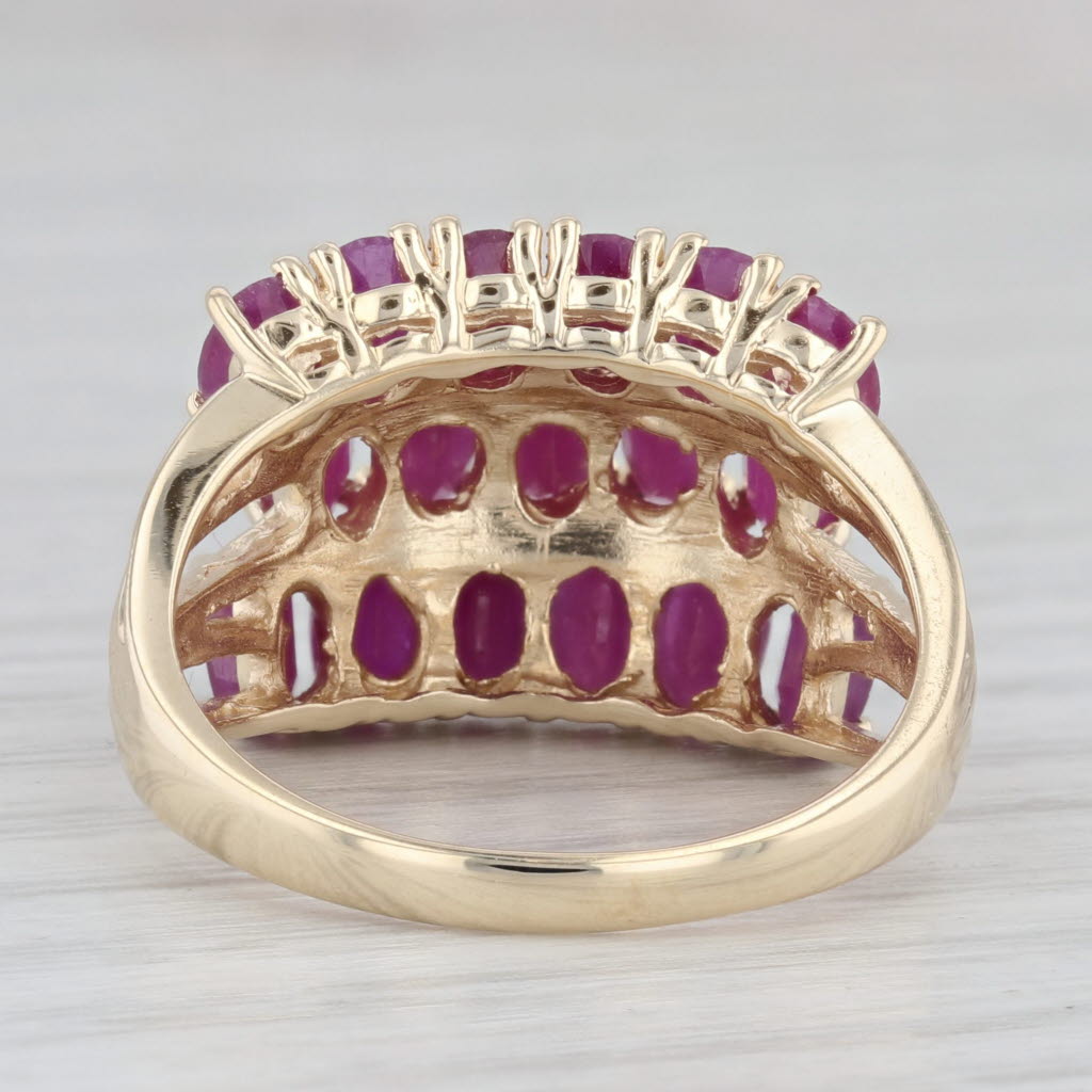 Gray 5.35ctw Ruby Cluster Cocktail Ring 14k Yellow Gold Size 8.5 Town & Country