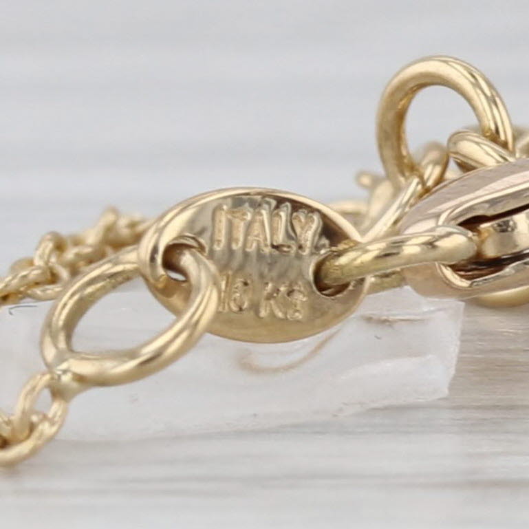 Roberto Coin Asymettrical Oval Link Stations Cable Chain Necklace 18k Gold 18"