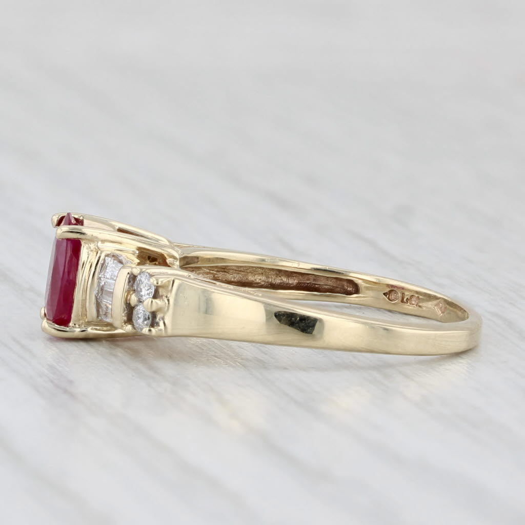 Light Gray 1.25ctw Oval Ruby Diamond Ring 10k Yellow Gold Size 6.25