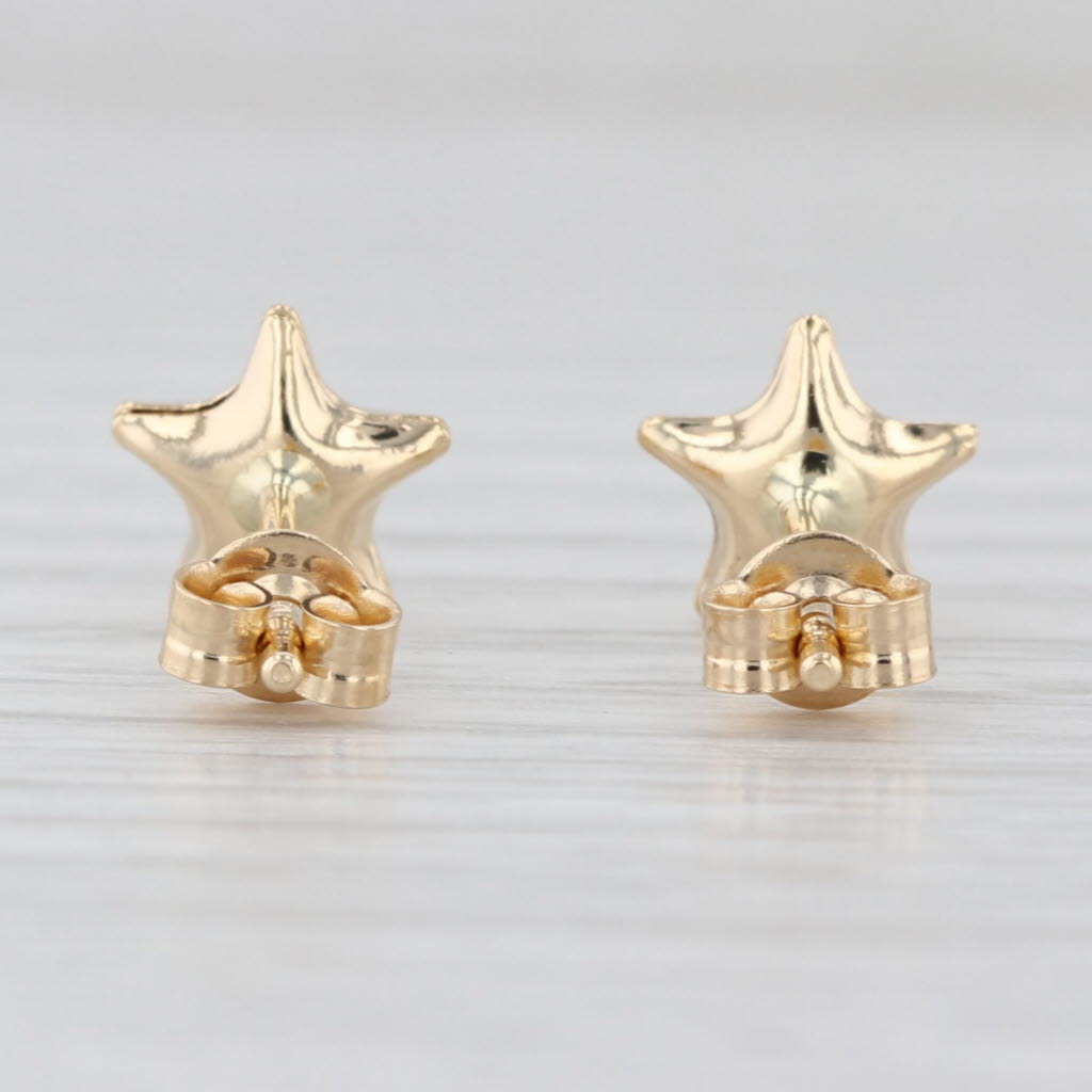 Gold Star Stud Earrings 18k Yellow Gold Small Studs