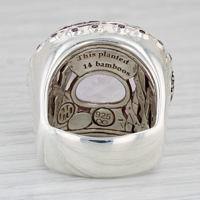 John Hardy Bato Amethyst Garnet Halo Ring Sterling Silver Size 7 17.85ctw