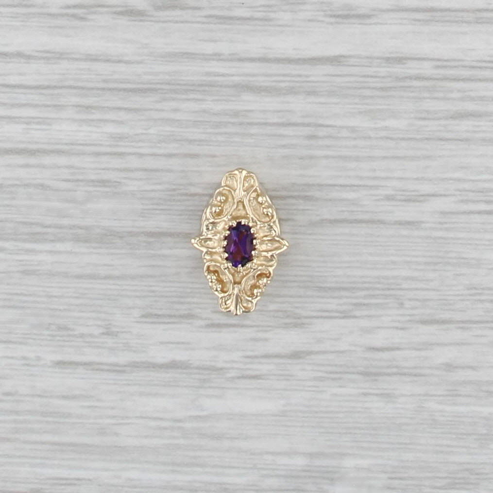 0.20ctw Amethyst Solitaire Slide Bracelet Charm 14k Gold Richard Klein Vintage