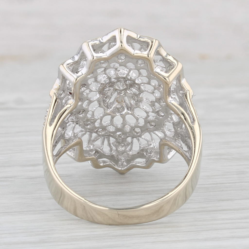 Light Gray 0.25ctw Diamond Filigree Ring 18k Gold Size 7.5 Cocktail