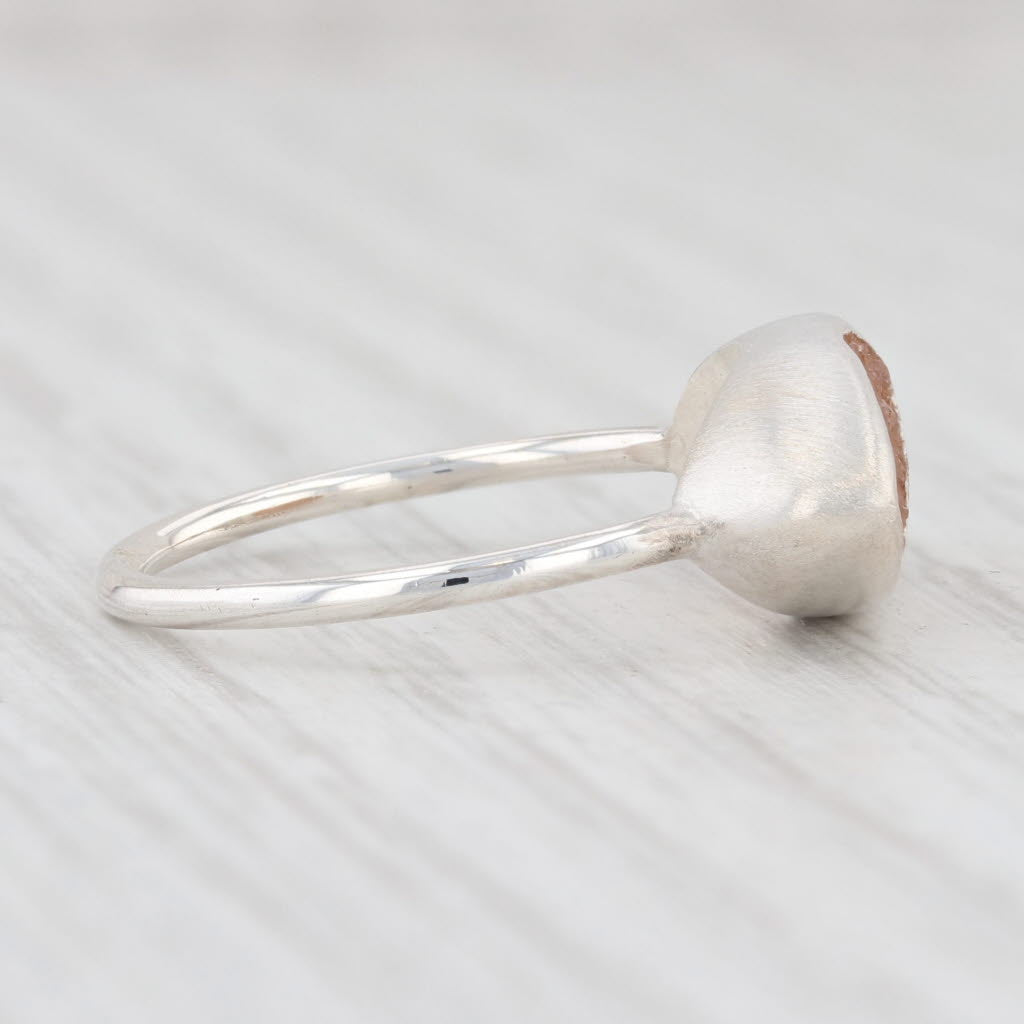New Nina Wynn Sand Druzy Quartz Ring Size 7 Sterling Silver Solitaire