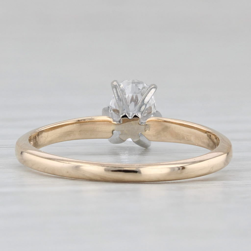 Light Gray 0.40ct Oval Diamond Solitaire Engagement Ring 14k Yellow Gold Size 6