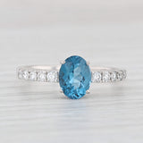 Light Gray 1.73ctw Oval London Blue Sapphire Diamond Ring 14k White Gold Sz 7.5 Engagement