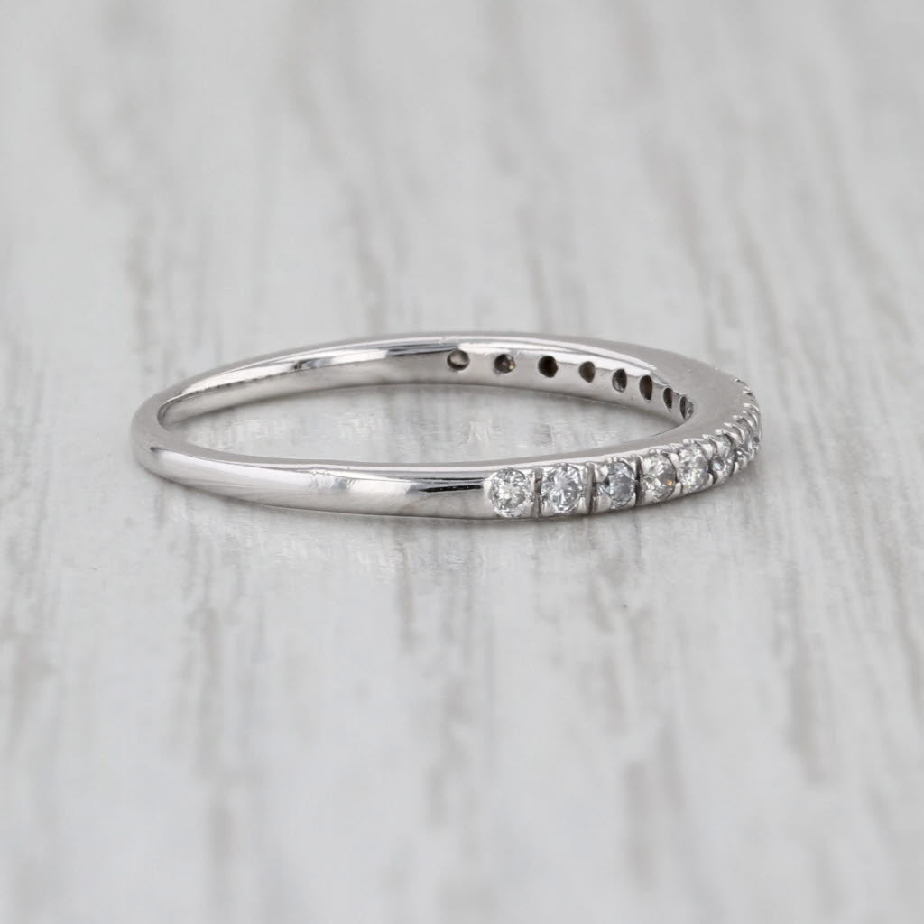 0.25ctw Diamond Wedding Band 14k White Gold Size 6.25 Stackable Ring