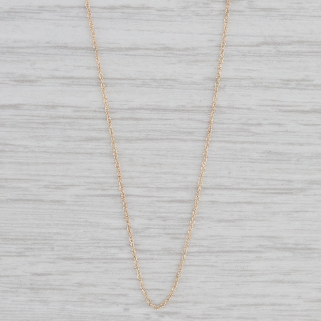 Light Gray Fine Light Weight Rope Chain Necklace 10k Yellow Gold 18" 1mm