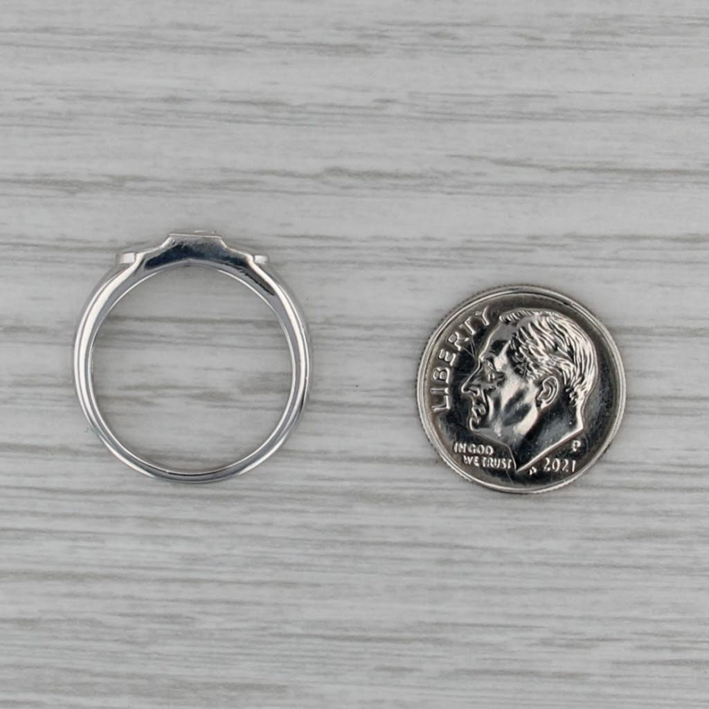 0.20ctw Princess Solitaire Wedding Band Stackable Ring Size 6.5 18k White Gold