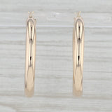 Gray Round Hoop Earrings 14k Yellow Gold Snap Top Pierced Hoops