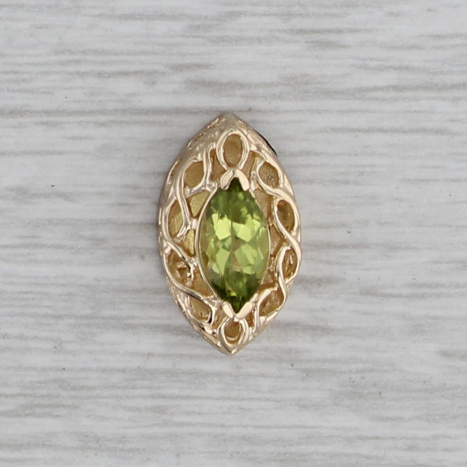 Gray 0.60ct Peridot Slide Bracelet Charm 14k Yellow Gold Vintage Richard Klein