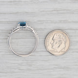 Gray 1.73ctw Oval London Blue Sapphire Diamond Ring 14k White Gold Sz 7.5 Engagement