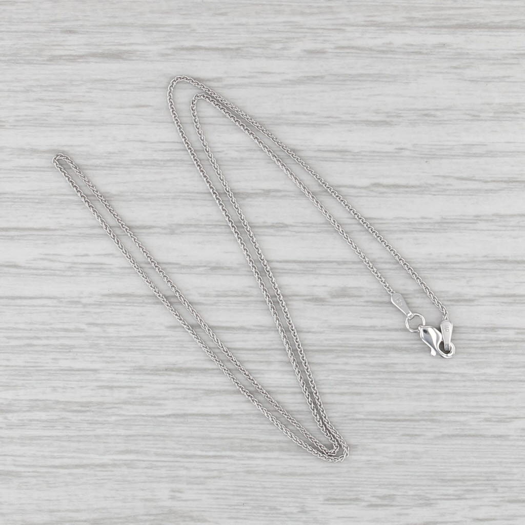 New Wheat Chain Necklace 10k White Gold 16" 1mm