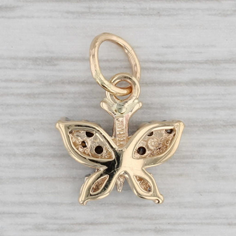 0.18ctw Diamond Butterfly Pendant 10k Yellow Gold Charm